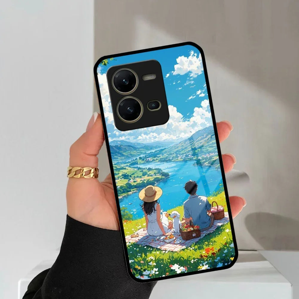 Lakeside Whimsy Glass Case Cover For Vivo - ShopOnCliQ