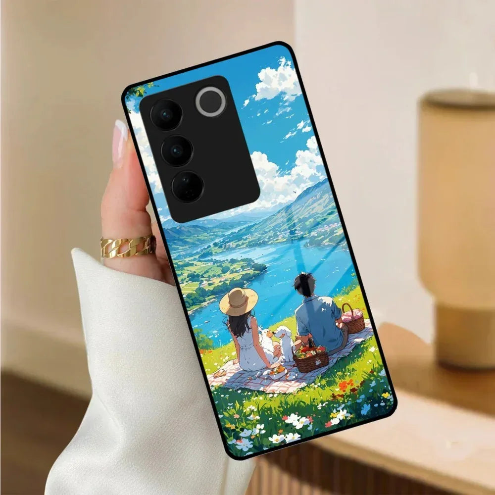 Lakeside Whimsy Glass Case Cover For Vivo - ShopOnCliQ