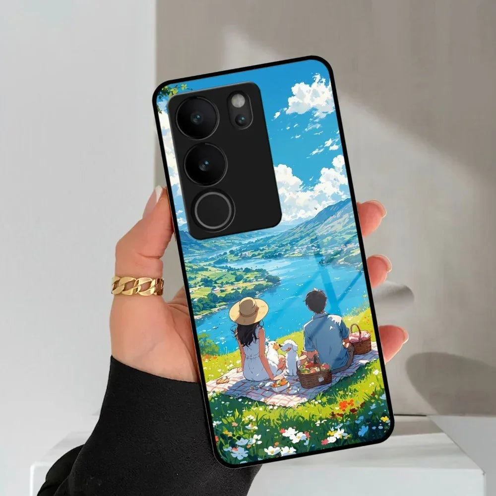 Lakeside Whimsy Glass Case Cover For Vivo - ShopOnCliQ