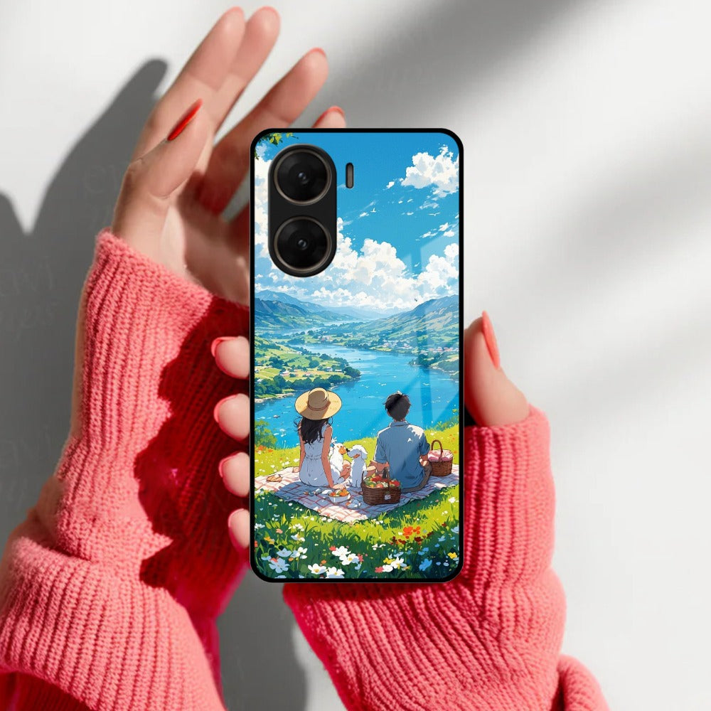 Lakeside Whimsy Glass Case Cover For iQOO