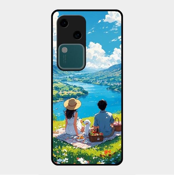 Lakeside Whimsy Glass Case Cover For Vivo V30 5G
