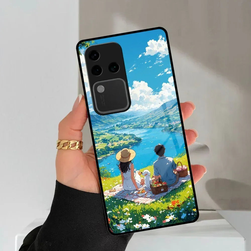 Lakeside Whimsy Glass Case Cover For Vivo - ShopOnCliQ