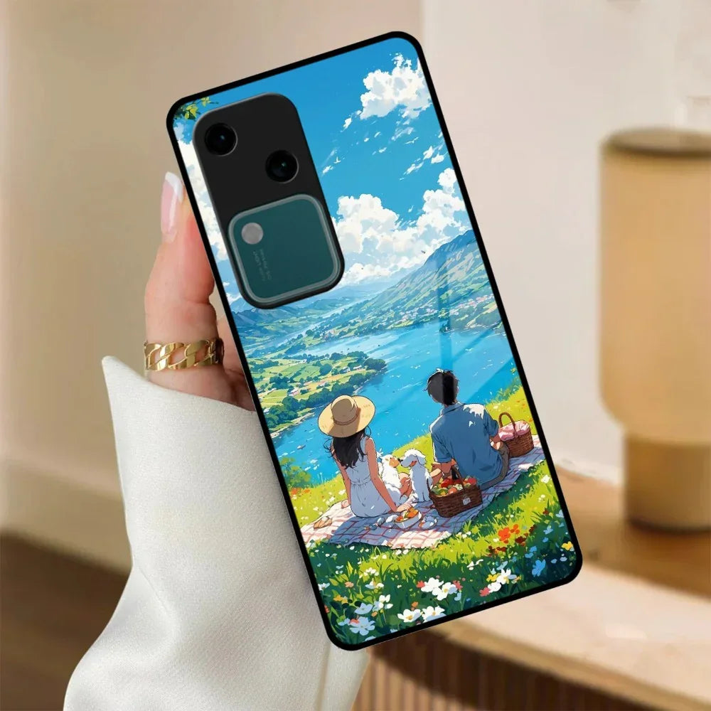 Lakeside Whimsy Glass Case Cover For Vivo - ShopOnCliQ