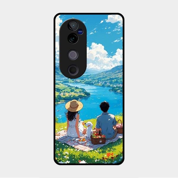 Lakeside Whimsy Glass Case Cover For Vivo V40 Pro 5G