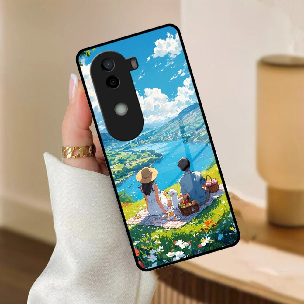 Lakeside Whimsy Glass Case Cover For iQOO