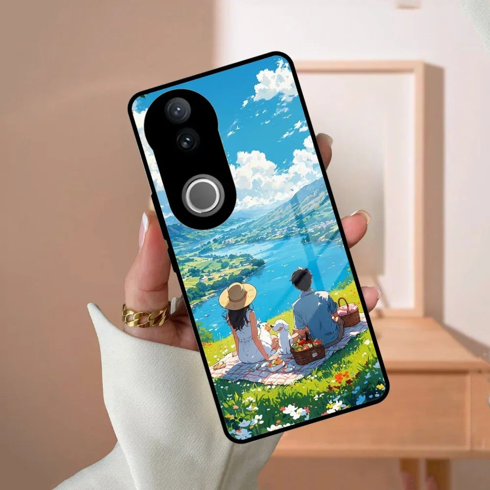 Lakeside Whimsy Glass Case Cover For Vivo - ShopOnCliQ