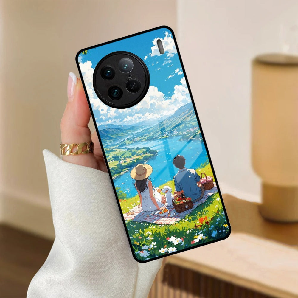 Lakeside Whimsy Glass Case Cover For iQOO