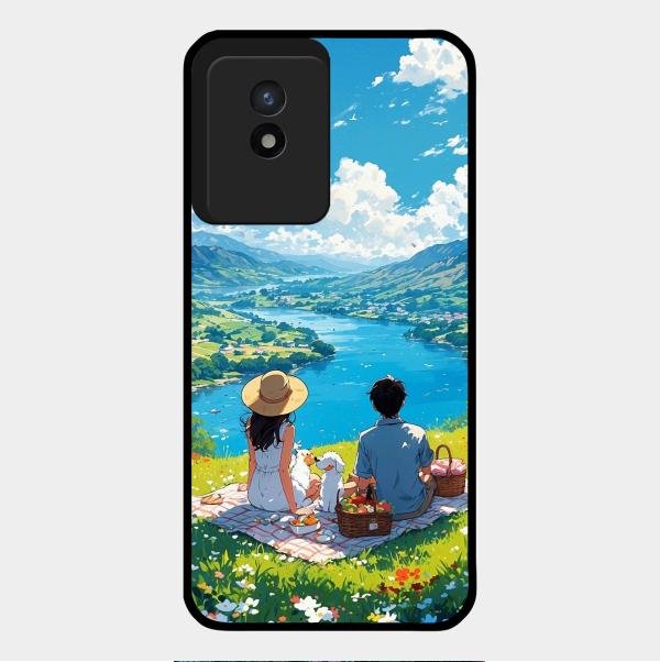 Lakeside Whimsy Glass Case Cover For Vivo Y02T