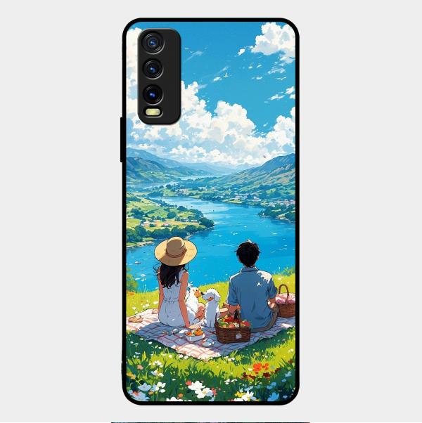 Lakeside Whimsy Glass Case Cover For Vivo Y12G