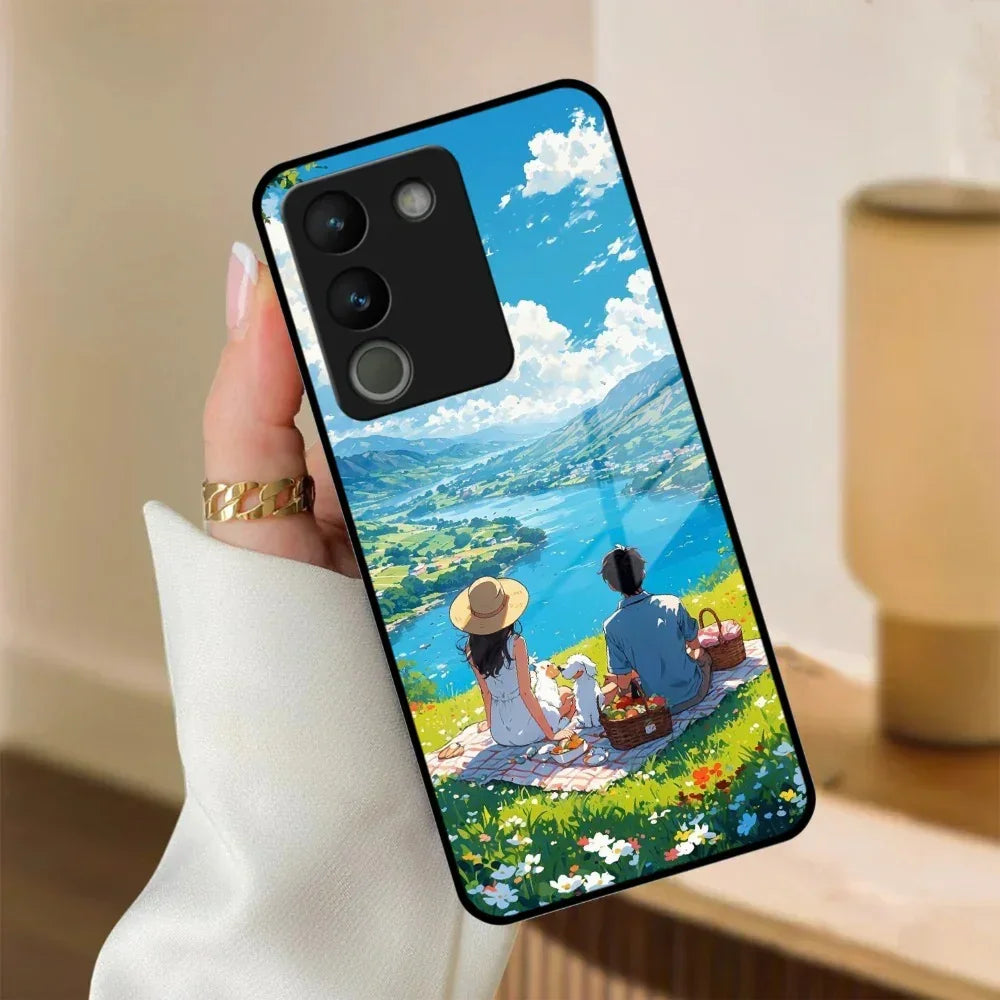 Lakeside Whimsy Glass Case Cover For Vivo - ShopOnCliQ