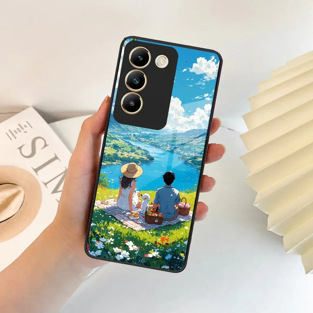 Lakeside Whimsy Glass Case Cover For Vivo - ShopOnCliQ