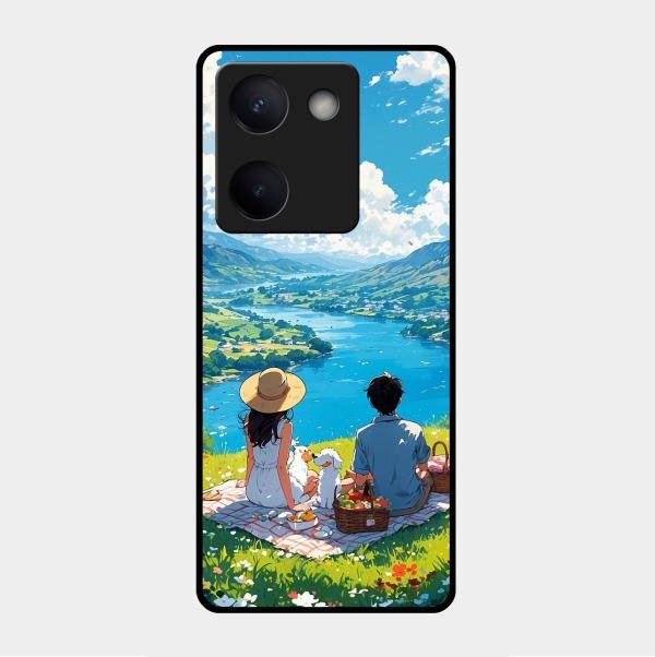 Lakeside Whimsy Glass Case Cover For Vivo Y300 Plus 5G
