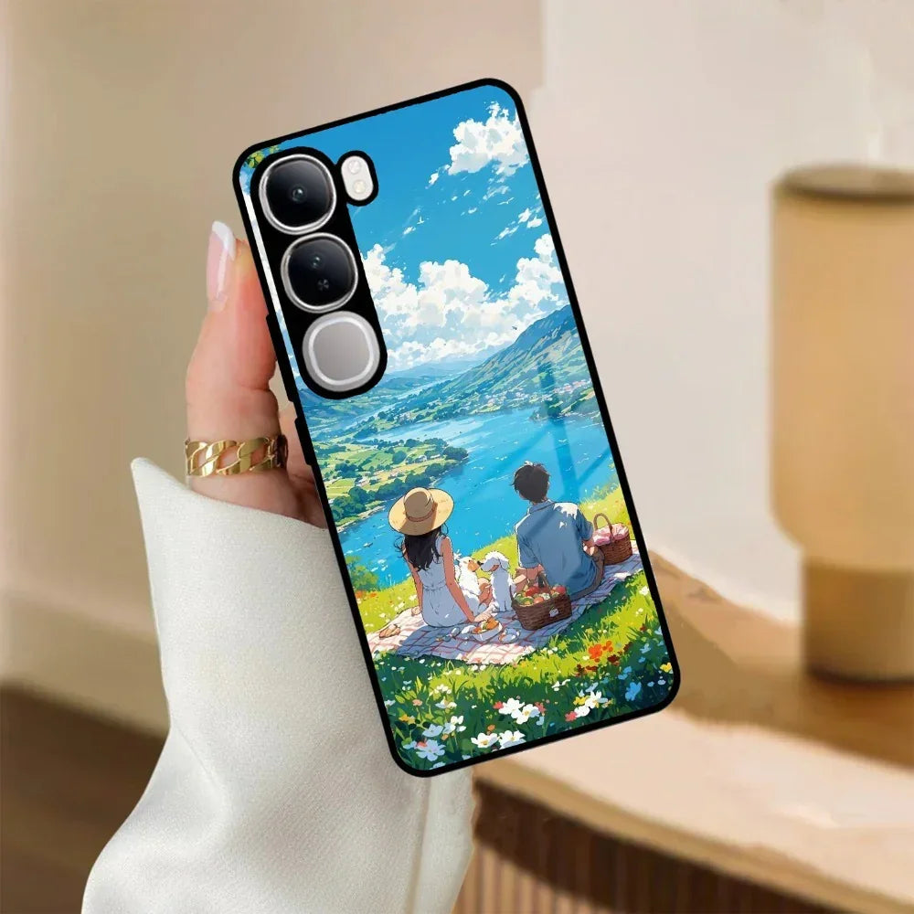 Lakeside Whimsy Glass Case Cover For Vivo - ShopOnCliQ