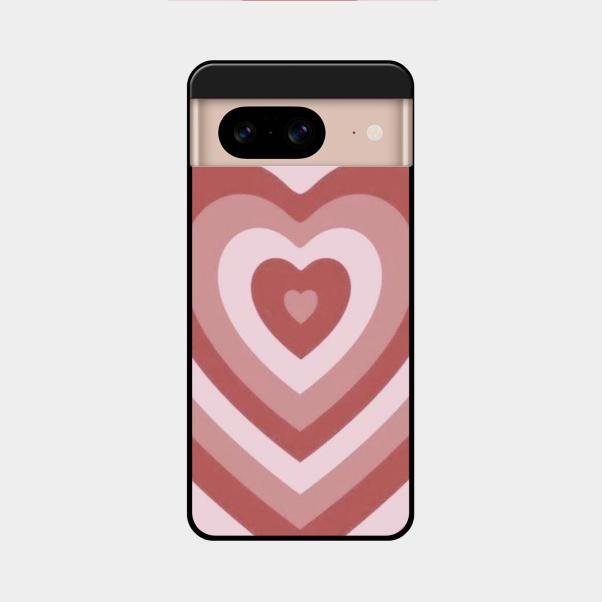 Latte Love Patter Glass Case Cover - Brown For Google Pixel 8 5G