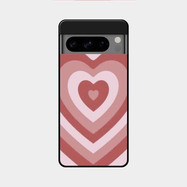 Latte Love Patter Glass Case Cover - Brown For Google Pixel 8 Pro 5G