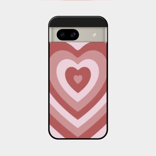 Latte Love Patter Glass Case Cover - Brown For Google Pixel 8A 5G