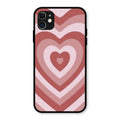 Latte Love Patter Glass Case Cover - Brown For iPhone 11