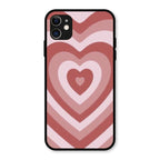 Latte Love Patter Glass Case Cover - Brown For iPhone 11