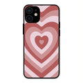 Latte Love Patter Glass Case Cover - Brown For iPhone 12 mini