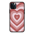 Latte Love Patter Glass Case Cover - Brown For iPhone 12 Pro Max