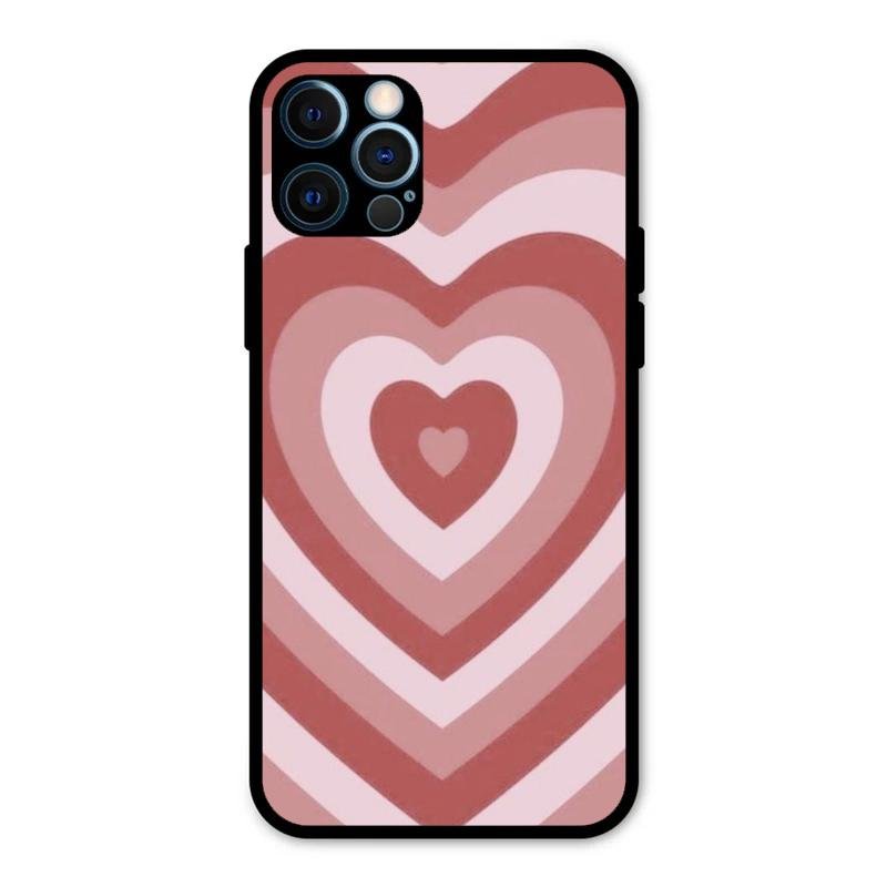 Latte Love Patter Glass Case Cover - Brown For iPhone 12 Pro