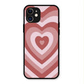 Latte Love Patter Glass Case Cover - Brown For iPhone 12