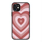 Latte Love Patter Glass Case Cover - Brown For iPhone 12