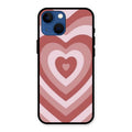 Latte Love Patter Glass Case Cover - Brown For iPhone 13 mini