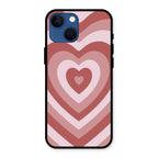 Latte Love Patter Glass Case Cover - Brown For iPhone 13 mini