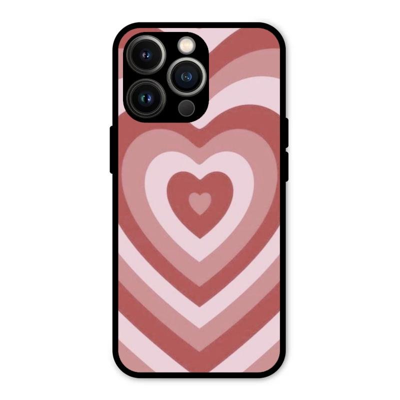Latte Love Patter Glass Case Cover - Brown For iPhone 13 Pro