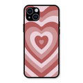 Latte Love Patter Glass Case Cover - Brown For iPhone 14 Plus