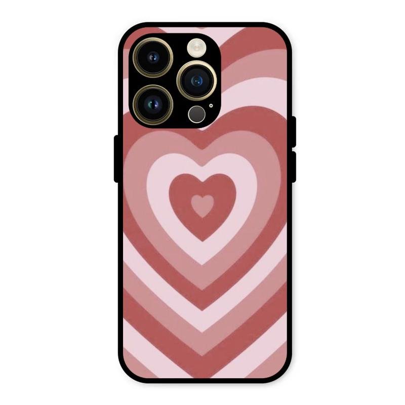 Latte Love Patter Glass Case Cover - Brown For iPhone 14 Pro Max