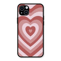 Latte Love Patter Glass Case Cover - Brown For iPhone 14
