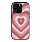 Latte Love Patter Glass Case Cover - Brown For iPhone 15 Pro Max