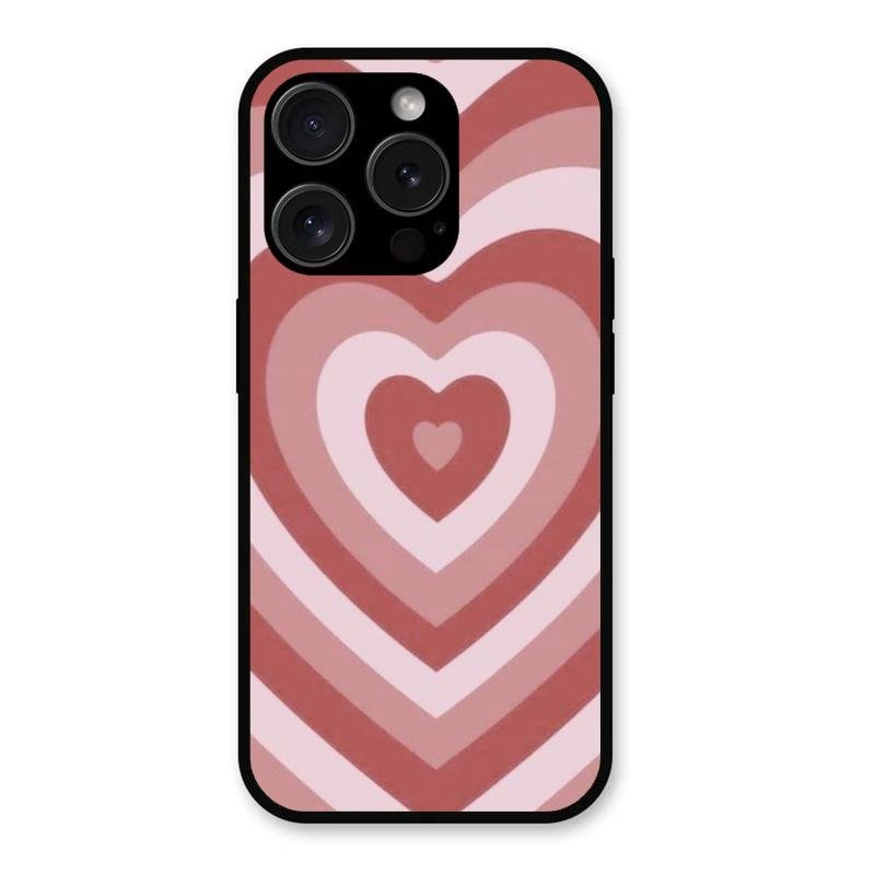 Latte Love Patter Glass Case Cover - Brown For iPhone 15 Pro Max