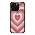 Latte Love Patter Glass Case Cover - Brown For iPhone 16 Pro Max