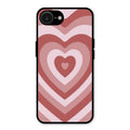 Latte Love Patter Glass Case Cover - Brown For iPhone 17e