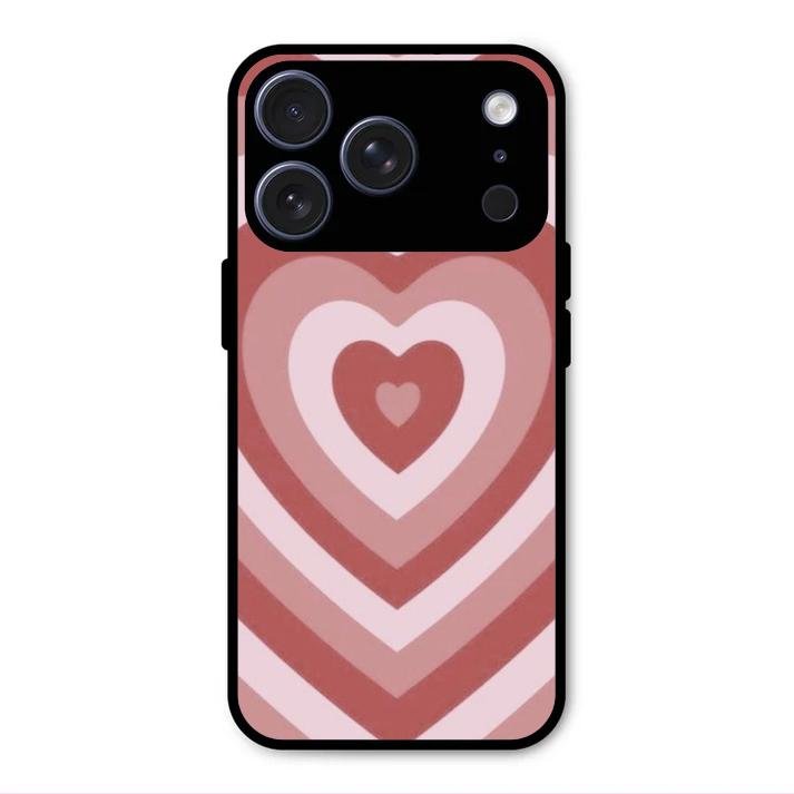 Latte Love Patter Glass Case Cover - Brown For iPhone 17 Pro Max