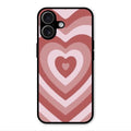 Latte Love Patter Glass Case Cover - Brown For iPhone 17