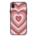 Latte Love Patter Glass Case Cover - Brown For iPhone XR