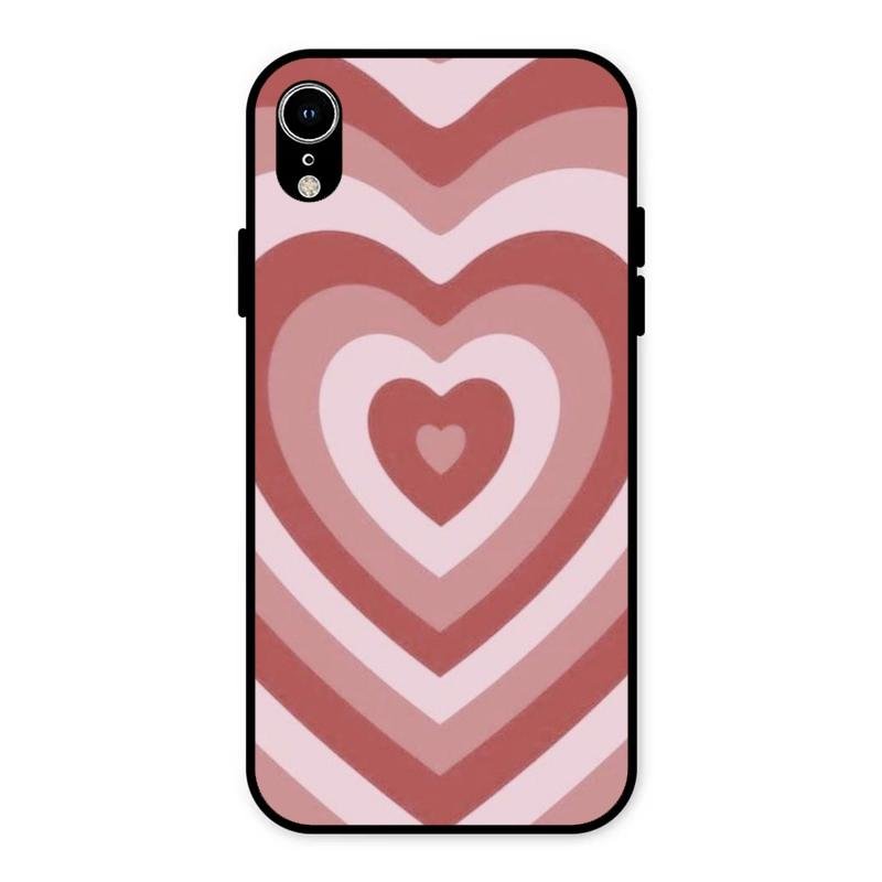 Latte Love Patter Glass Case Cover - Brown For iPhone XR