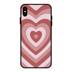 Latte Love Patter Glass Case Cover - Brown For iPhone XS Max