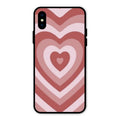 Latte Love Patter Glass Case Cover - Brown For iPhone XS