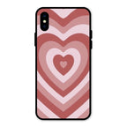 Latte Love Patter Glass Case Cover - Brown For iPhone XS