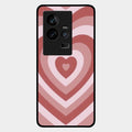 Latte Love Patter Glass Case Cover - Brown For Iqoo 11 5G