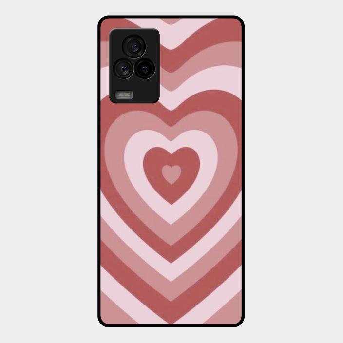 Latte Love Patter Glass Case Cover - Brown For Iqoo 7 Legend 5G