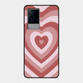 Latte Love Patter Glass Case Cover - Brown For Iqoo 9 5G