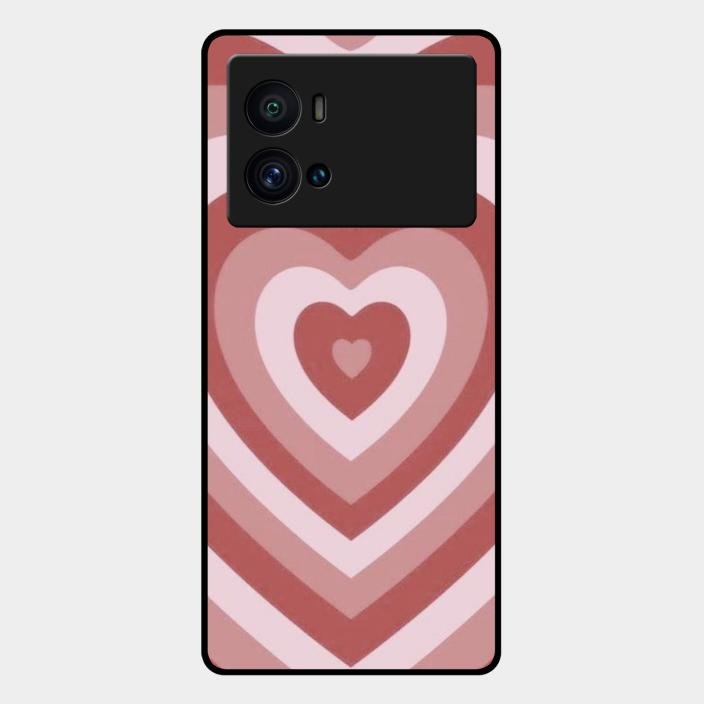 Latte Love Patter Glass Case Cover - Brown For Iqoo 9 Pro 5G