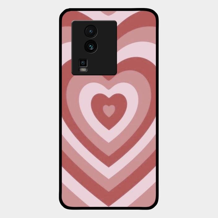 Latte Love Patter Glass Case Cover - Brown For Iqoo Neo 7 5G