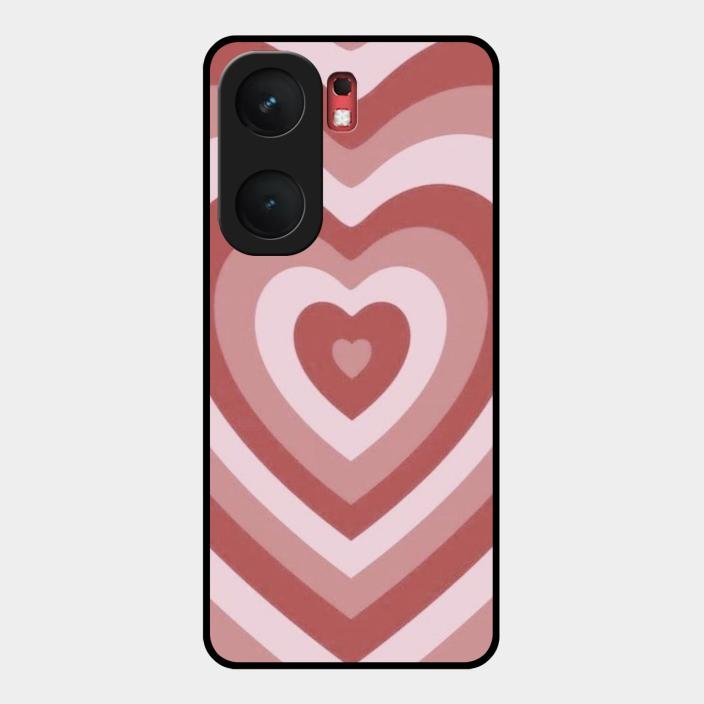 Latte Love Patter Glass Case Cover - Brown For Iqoo Neo 9 Pro 5G